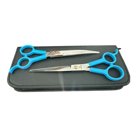 Groomer's Warehouse 6.5" Blue Handle Shear Set