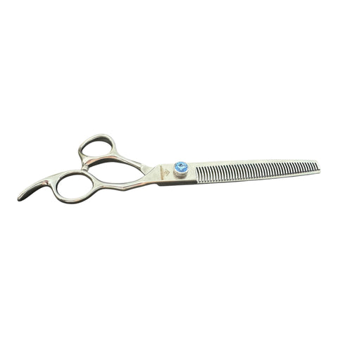 Groomer's Warehouse 7.5" Curved 46 Tooth Blender Thinner Shear with Ergo Handle