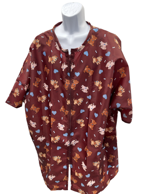 Stylist Wear Jacket Burgundy Dog Print