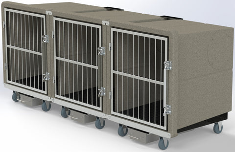 Groomer's Best 3 Modular Cage Bank Side-By-Side (3 Bases)