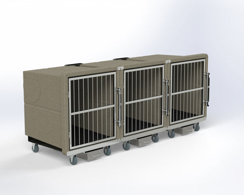 Groomer's Best 3 Modular Cage Bank Side-By-Side (3 Bases)