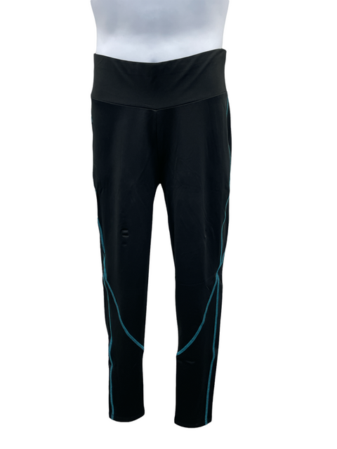 Stylist Wear Black & Teal Leggings with Contrasting Stitching