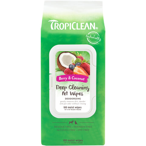 TropiClean Deep Cleaning Wipes 100ct.